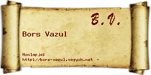 Bors Vazul névjegykártya